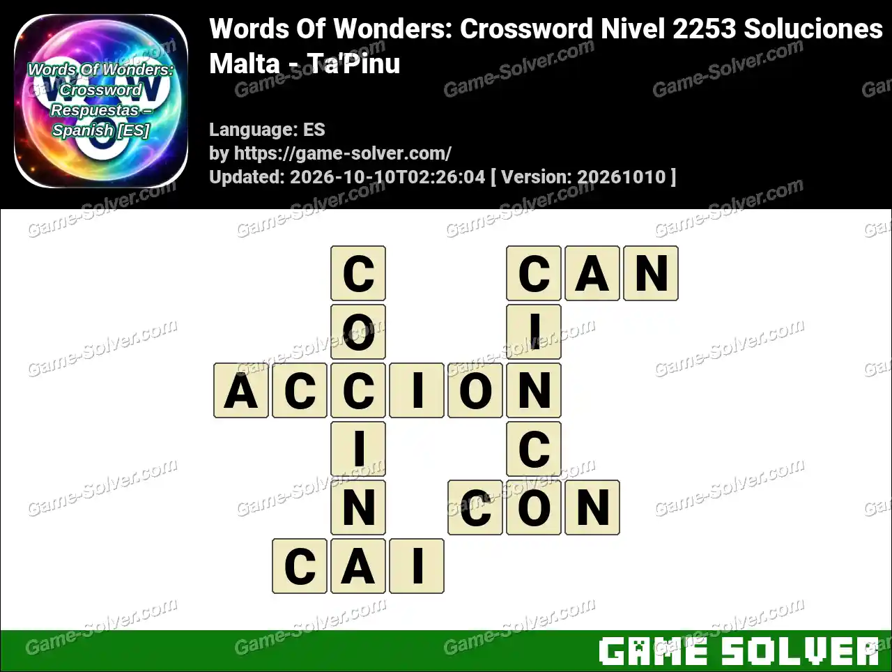 Words Of Wonders: Crossword Nivel 2253 Soluciones – Malta – Ta’Pinu